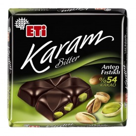 Karam %54 Antep Fıstıklı Bitter Çikolata 60 Gr